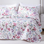 Kasentex Floral Quilt Set - Lightweight & Reversible - Cozy & Stylish Bedding - Machine Washable, Room Decor, Graduation Gifts