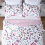 Kasentex Floral Quilt Set - Lightweight & Reversible - Cozy & Stylish Bedding - Machine Washable, Room Decor, Graduation Gifts